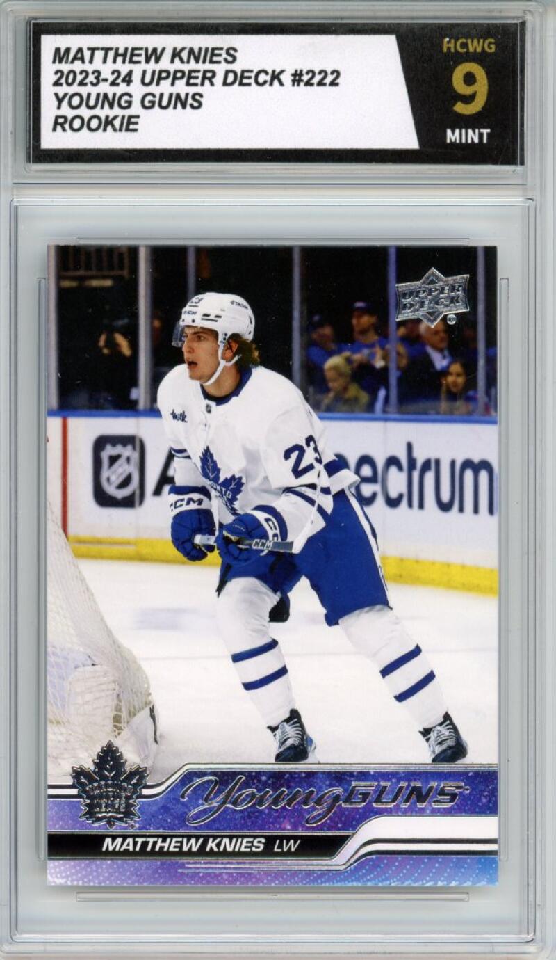 2023-24 Upper Deck #222 Matthew Knies Young Guns YG Graded Mint HCWG 9 Image 1