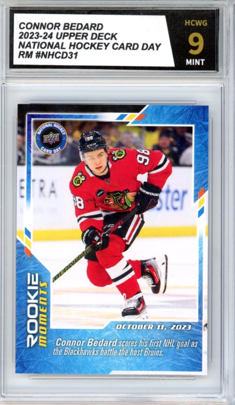 2023-24 Upper Deck National Card Day Connor Bedard Rookie Graded HCWG 9 -11208 Image 1