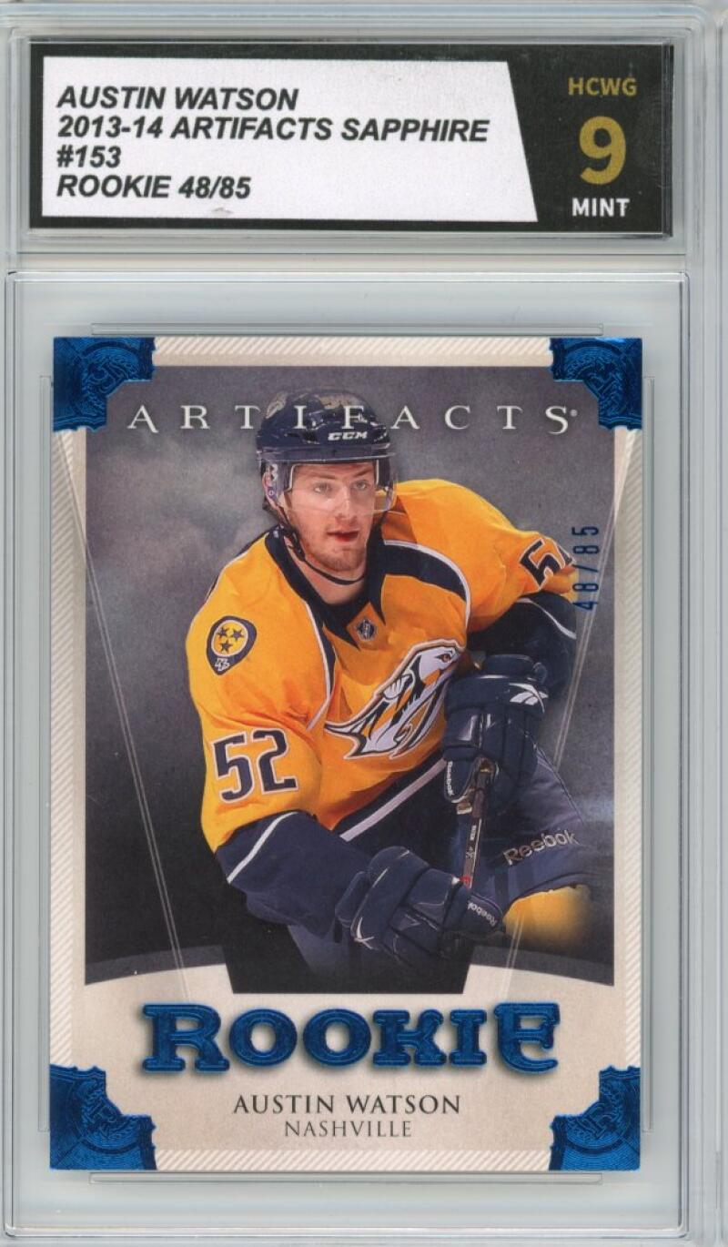 2013-14 Upper Deck Artifacts Sapphire Austin Watson 48/85 Rookie Graded HCWG 9 Image 1