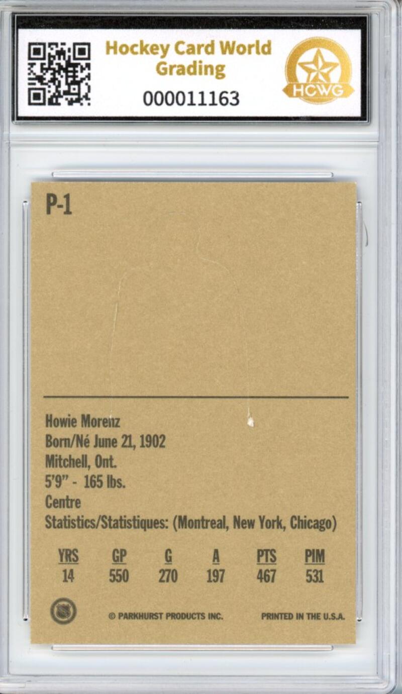 1994 Parkhurst Missing Link Pop-Ups #P1 Howie Morenz Graded Hockey HCWG 9 Image 2