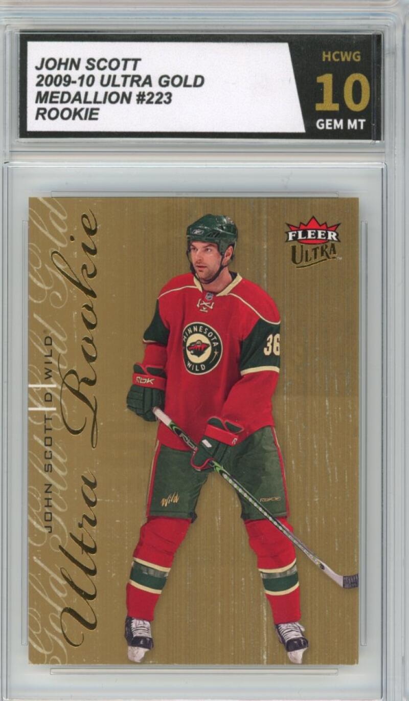 2009-10 Fleer Ultra Gold Medallion John Scott RC Rookie Graded Gem Mt HCWG 10 Image 1