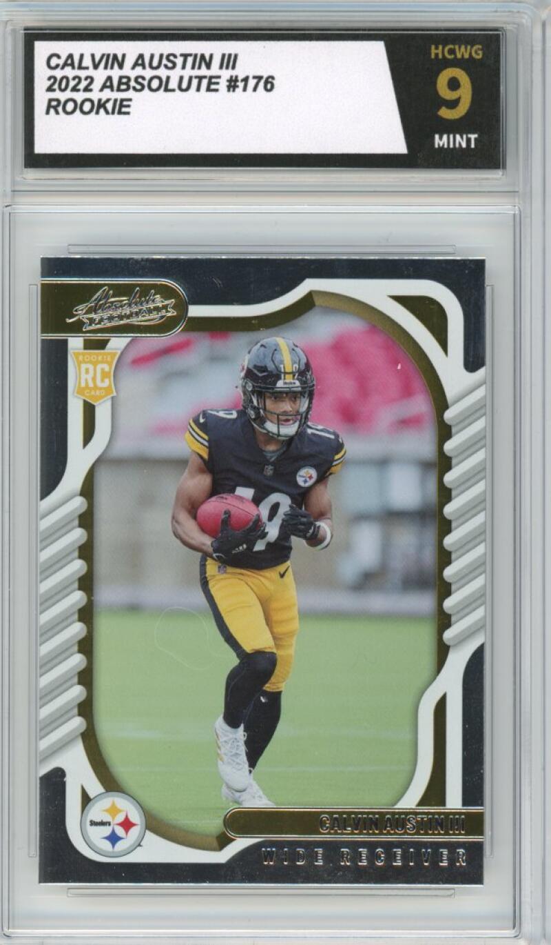2022 Panini Absolute #176 Calvin Austin III Rookie Football Mint Graded HCWG 9 Image 1