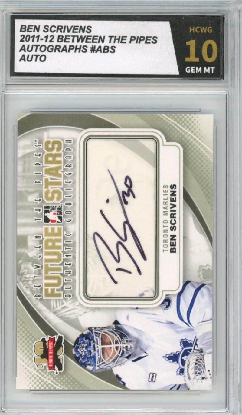 2011-12 Between The Pipes Autographs #ABS Ben Scrivens Auto Graded HCWG 10 Image 1