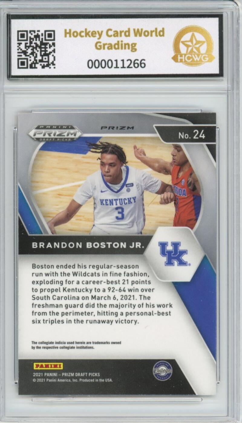2021-22 Panini Prizm Draft Picks Orange Ice #24 Brandon Boston Jr. Rookie HCWG 9 Image 2