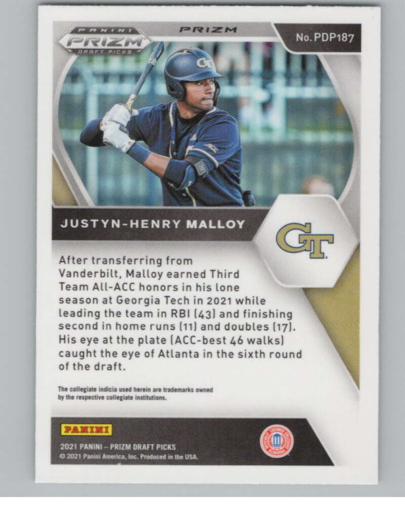 2021 Panini Prizm Draft Picks Green Pulsar #187 Justyn-Henry Malloy V98079 Image 2