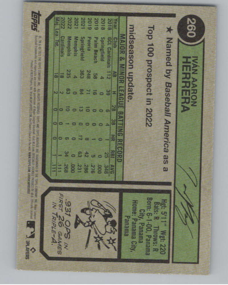 2023 Topps Heritage Chrome Refractor Blue Sparkle #260 Ivan Herrera V98096 Image 2
