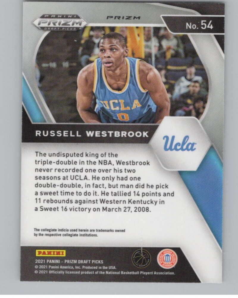 2021-22 Panini Prizm Draft Picks Prizms Orange Ice #54 Russell Westbrook V98126 Image 2