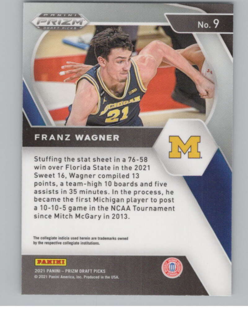 2021-22 Panini Prizm Draft Picks #9 Franz Wagner Rookie V98152 Image 2