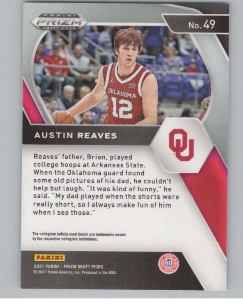 2021-22 Panini Prizm Draft Picks #49 Austin Reaves Rookie V98170 Image 2
