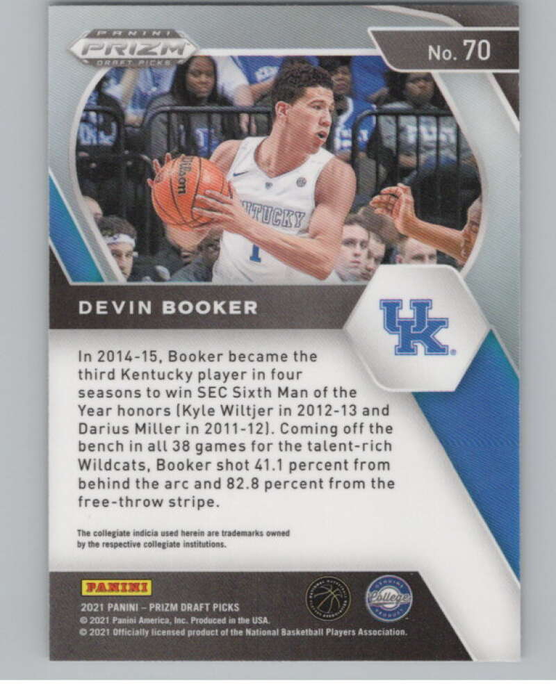 2021-22 Panini Prizm Draft Picks #70 Devin Booker V98182 Image 2