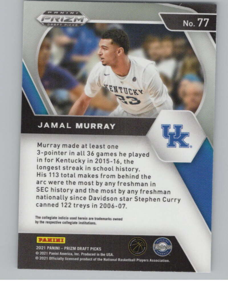 2021-22 Panini Prizm Draft Picks #77 Jamal Murray V98184 Image 2
