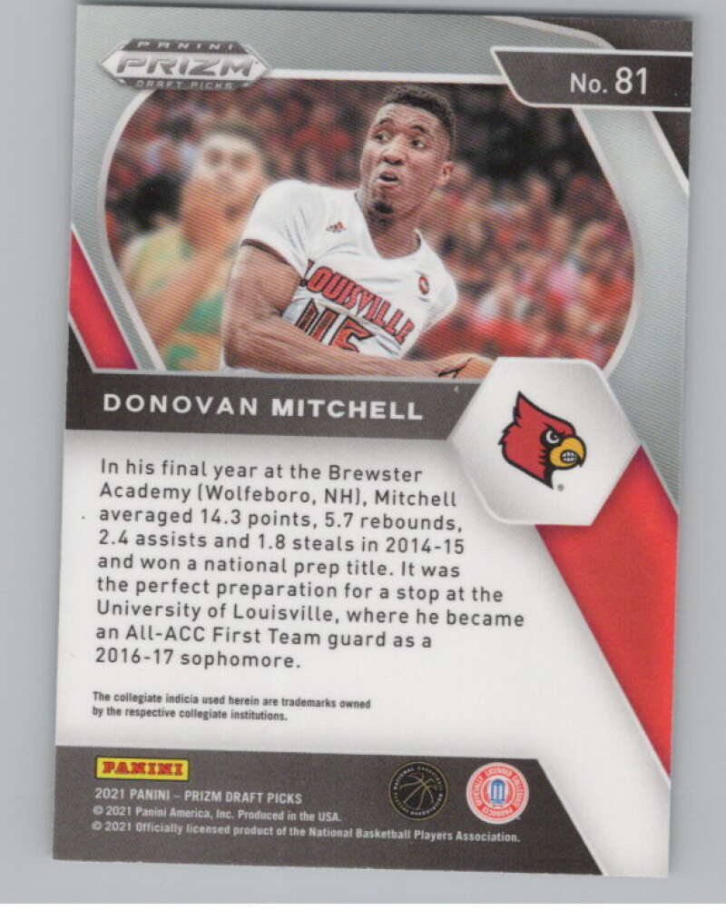 2021-22 Panini Prizm Draft Picks #81 Donovan Mitchell V98185 Image 2