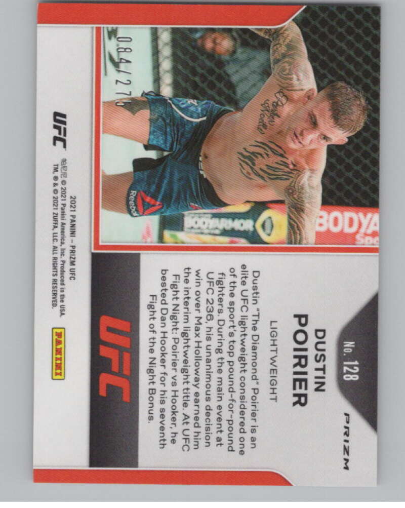 2021 Panini UFC Prizms Red #128 Dustin Poirier Horizontal 84/275 V98208 Image 2