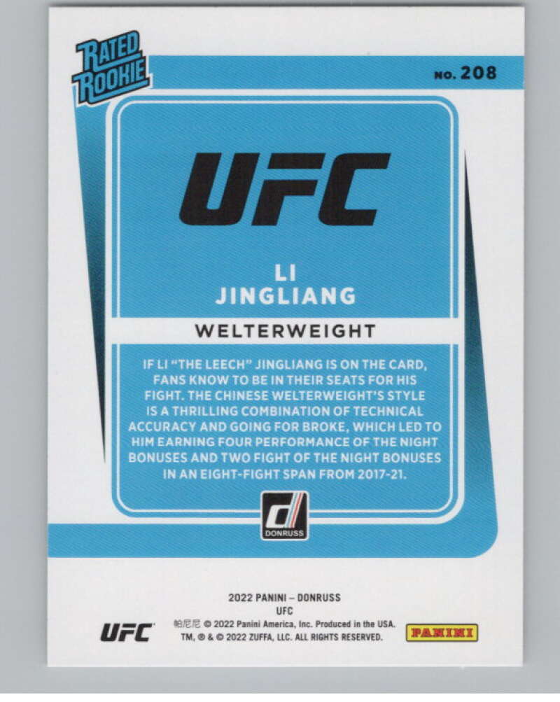 2022 Donruss #208 Li Jingliang Rated Rookies RC Rookie V98211 Image 2