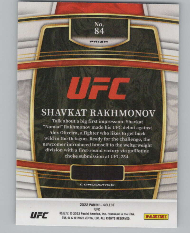 2022 Panini Select #84 Shavkat Rakhmonov Concourse Rookie V98217 Image 2