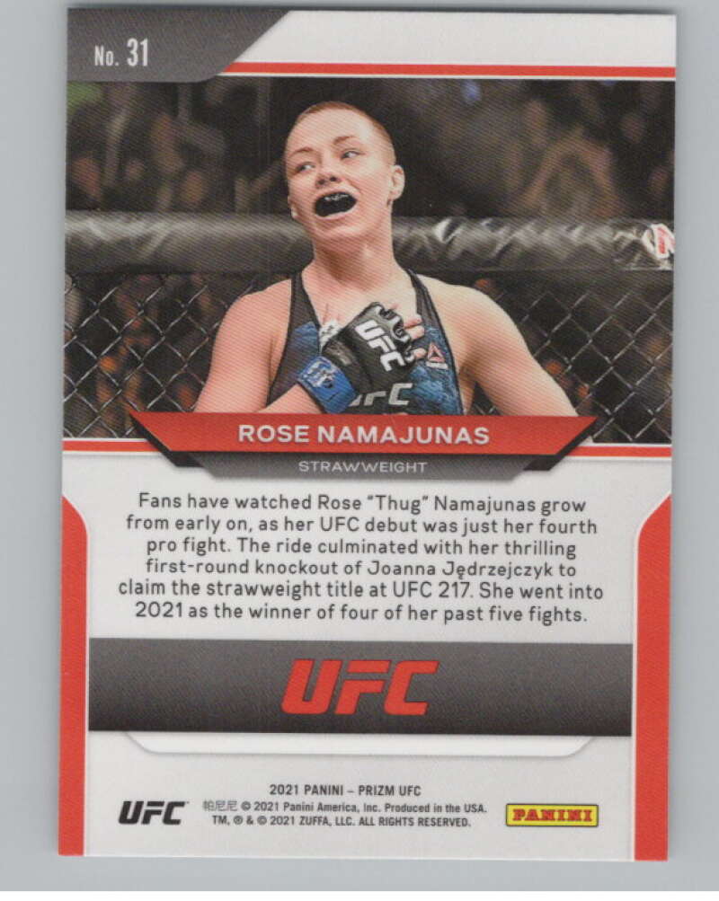 2021 Panini UFC #31 Rose Namajunas Vertical V98220 Image 2
