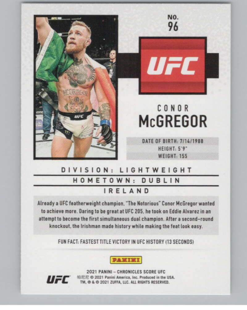2021 Panini Chronicles Score #96 Conor McGregor Lightweight V98225 Image 2