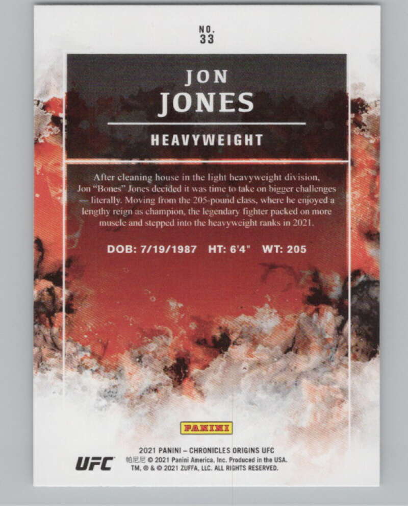 2021 Panini Chronicles Origins #33 Jon Jones Heavyweight V98227 Image 2