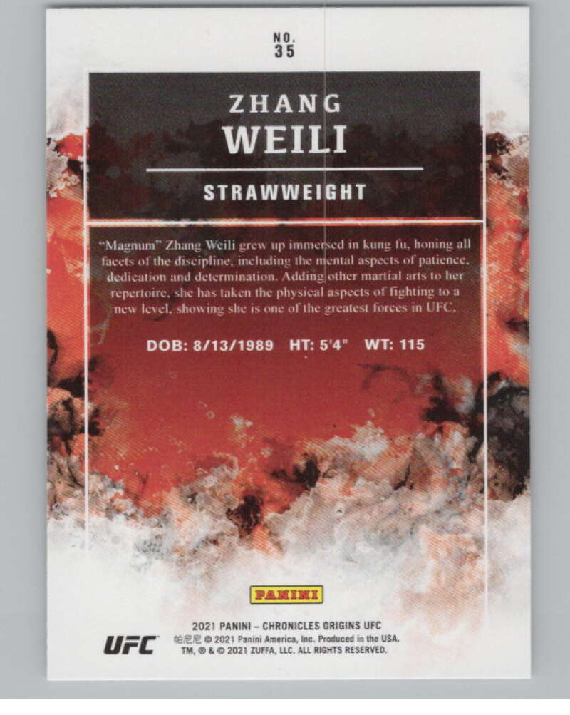 2021 Panini Chronicles Origins #35 Zhang Weili Strawweight V98228 Image 2