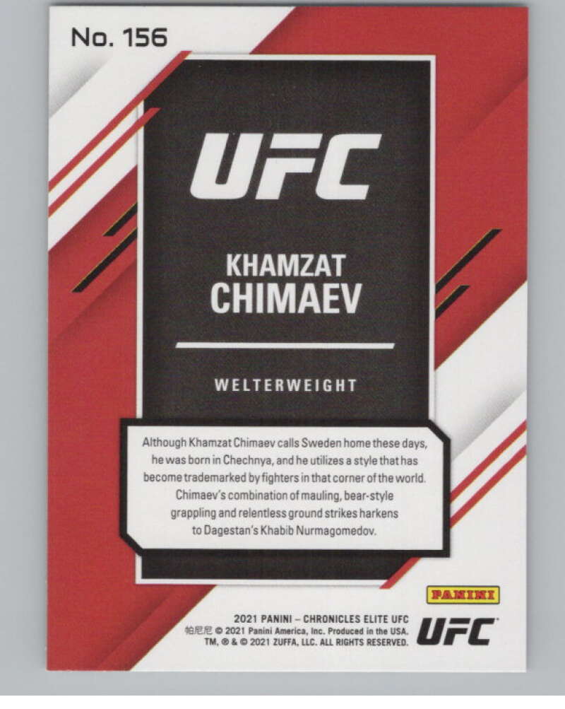 2021 Panini Chronicles Elite #156 Khamzat Chimaev Rookie V98245 Image 2