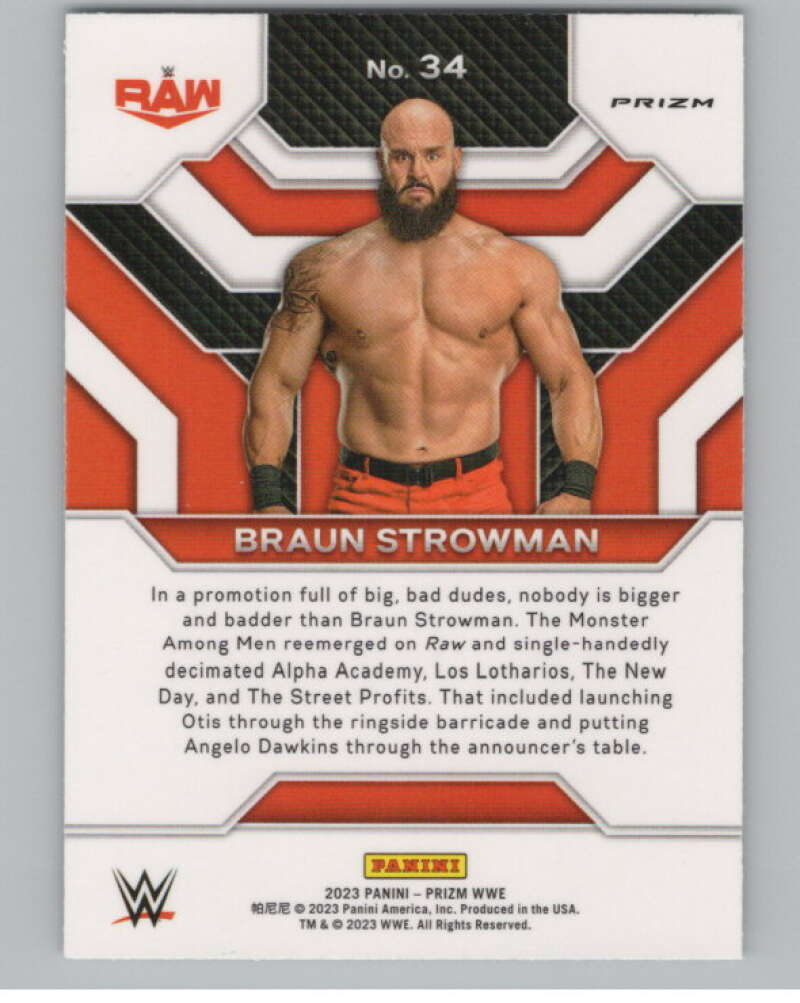 2023 Panini Prizm Top Tier Prizms Green #34 Braun Strowman WWE V98257 Image 2