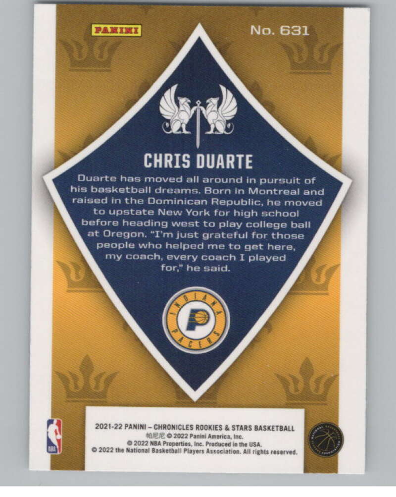 2021-22 Panini Chronicles #631 Chris Duarte Crusade V98286 Image 2