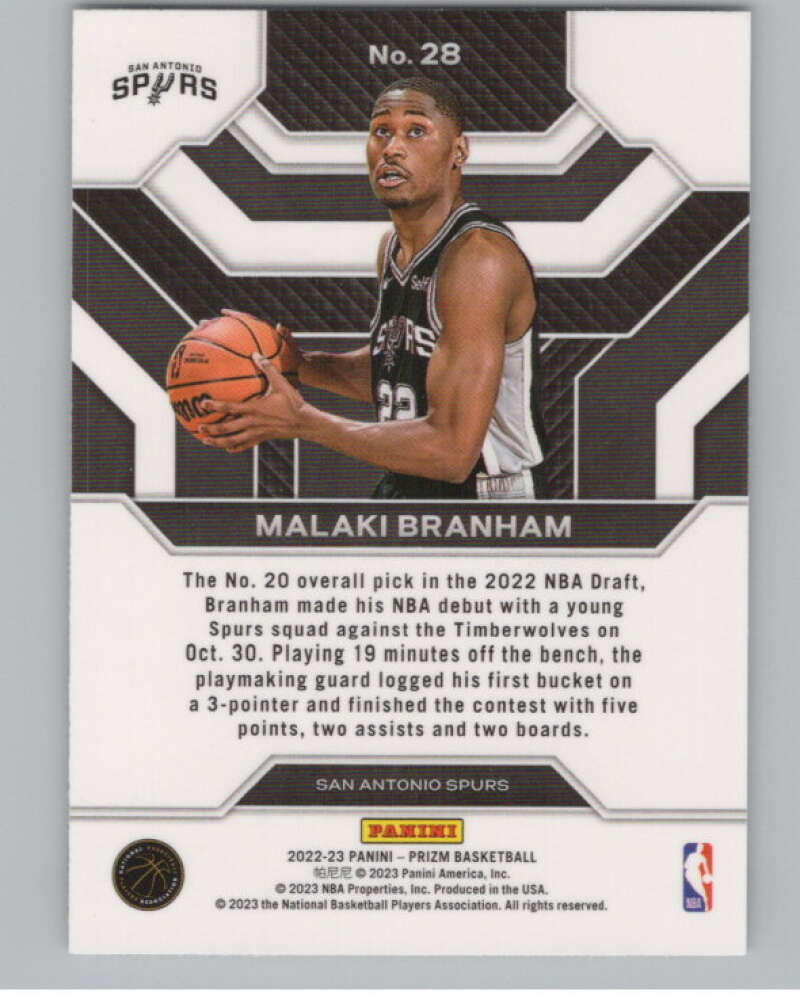 2022-23 Panini Prizm Emergent #28 Malaki Branham V98343 Image 2