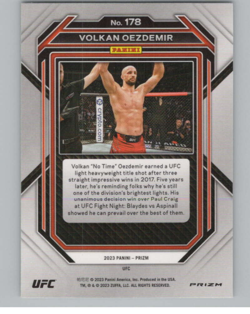 2023 Panini Prizm UFC Prizms Green #178 Volkan Oezdemir Vertical V98362 Image 2