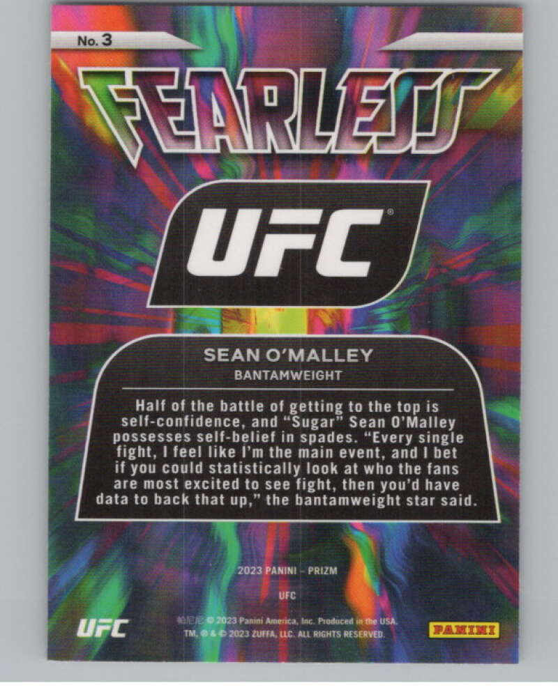 2023 Panini Prizm UFC Fearless #3 Sean O'Malley V98365 Image 2