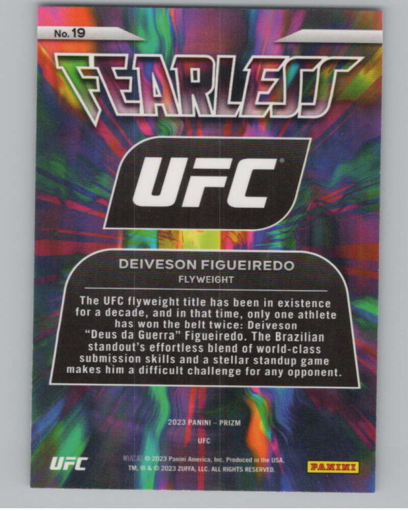 2023 Panini Prizm UFC Fearless #19 Deiveson Figueiredo V98372 Image 2