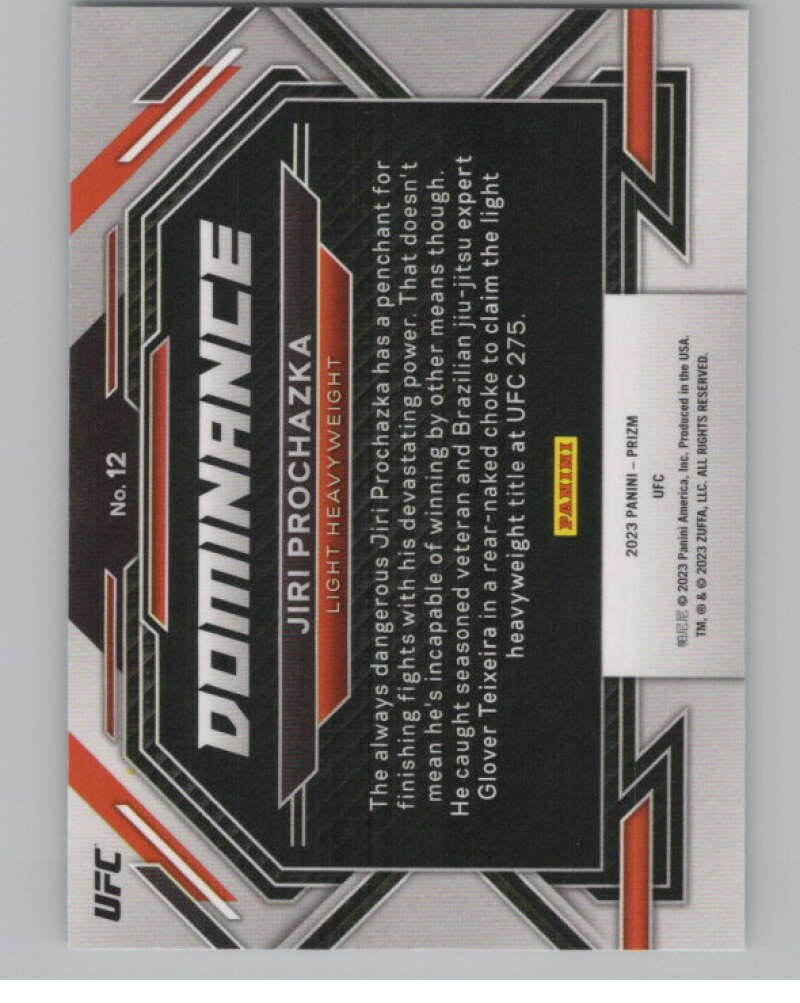 2023 Panini Prizm UFC Dominance #12 Jiri Prochazka V98375 Image 2