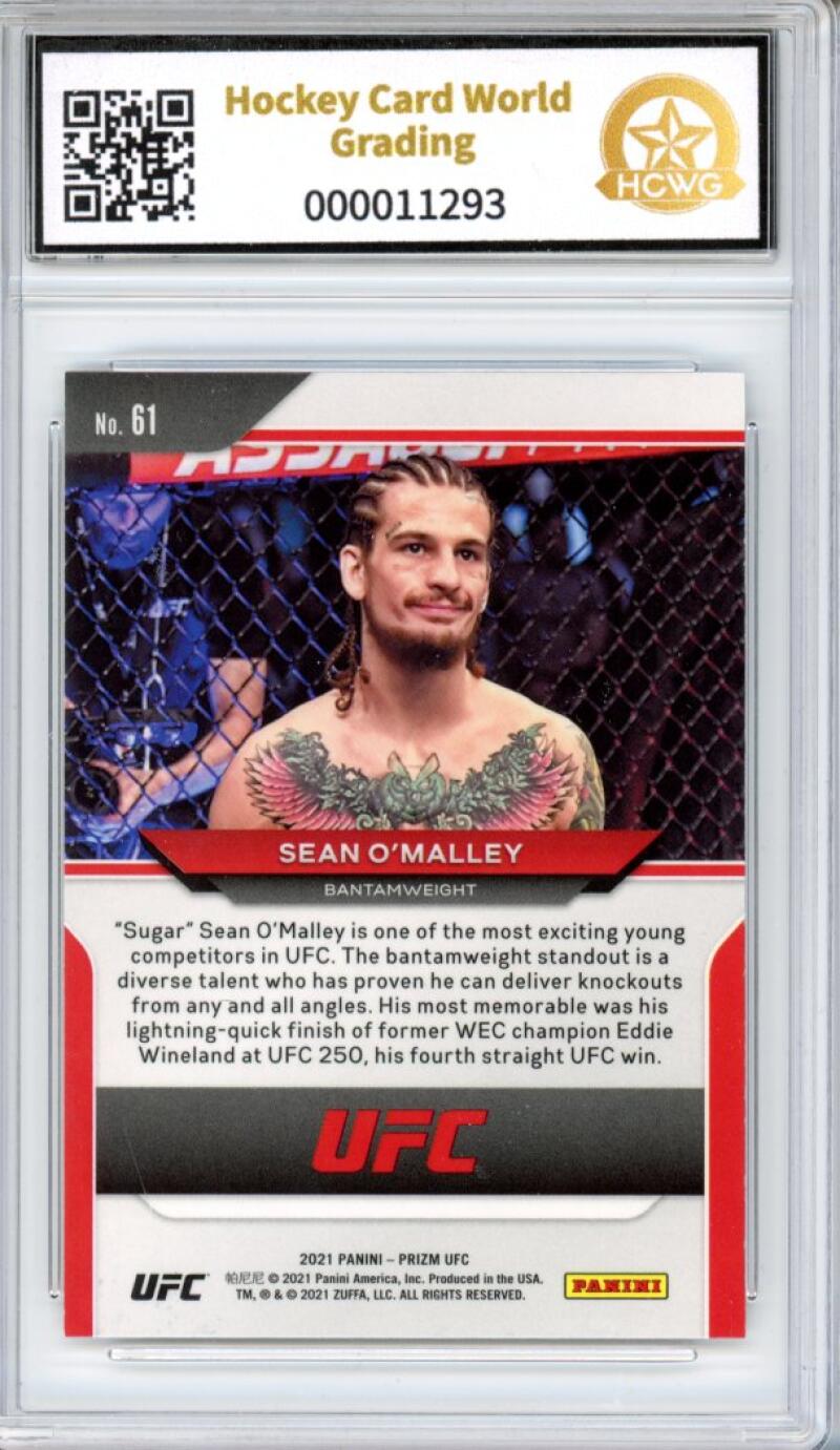 2021 Panini Prizm UFC #61 Sean O'Malley Mint Graded HCWG 9 Image 2