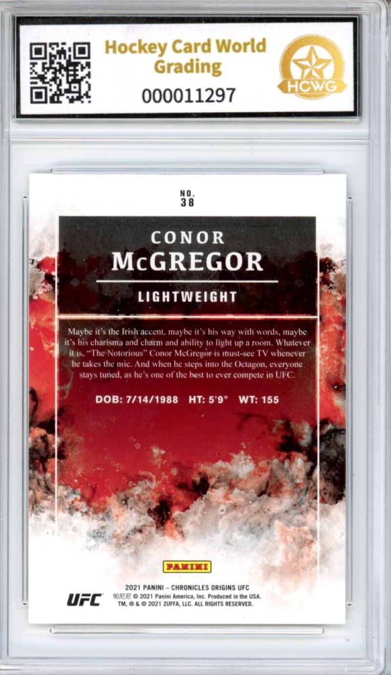 2021 Panini Origins UFC #38 Conor McGregor Mint Graded HCWG 9 Image 2