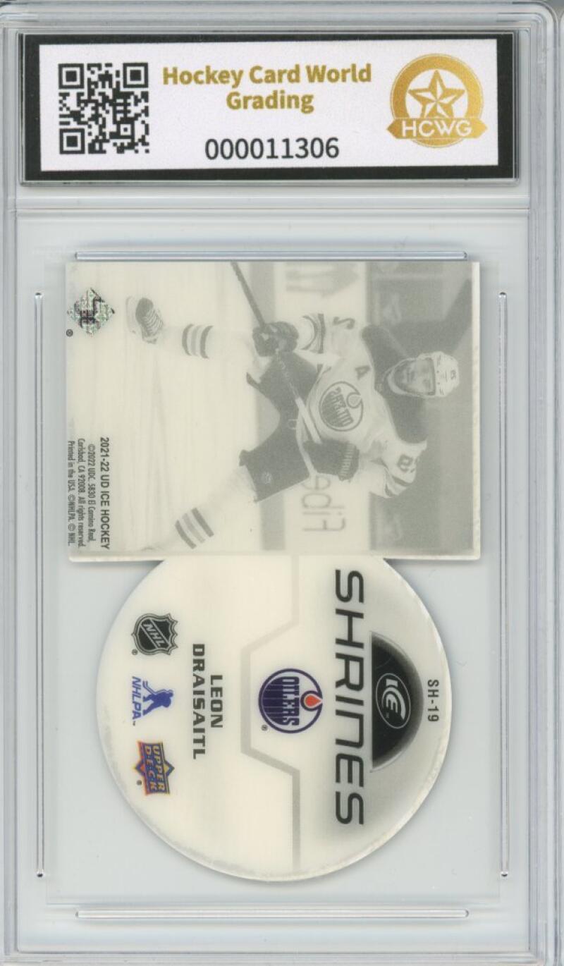 2021-22 Upper Deck Ice Shrines #SH19 Leon Draisaitl Graded Mint HCWG 9 Image 2