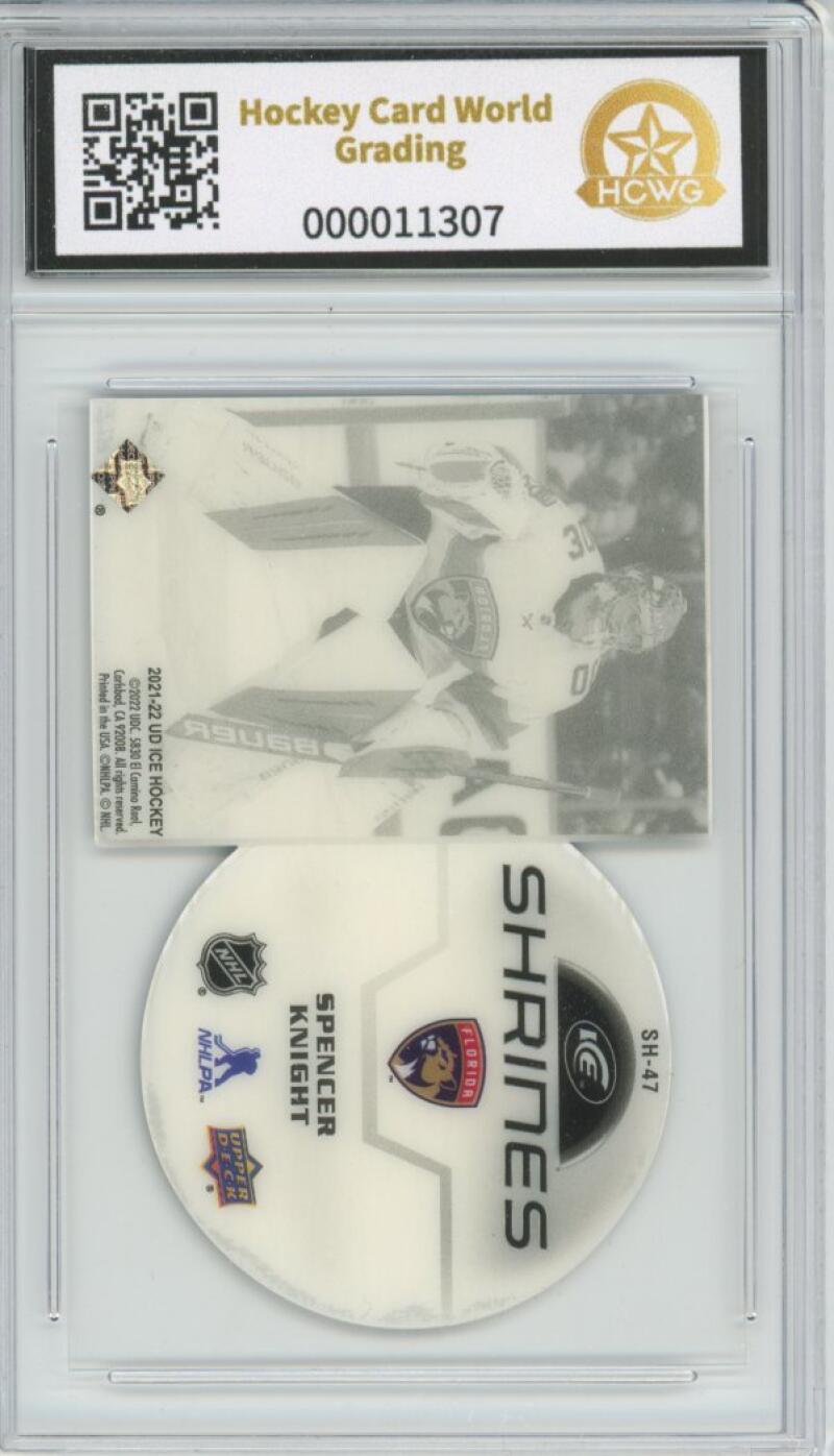 2021-22 Upper Deck Ice Shrines #SH47 Spencer Knight Graded Mint HCWG 9 Image 2