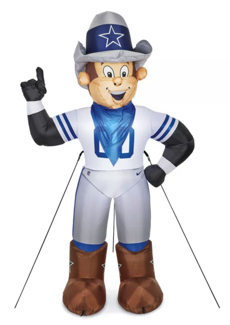 Dallas Cowboys Inflatable 7 Foot Mascot - Weather Resistant Nylon - 3 LED Lights Image 1