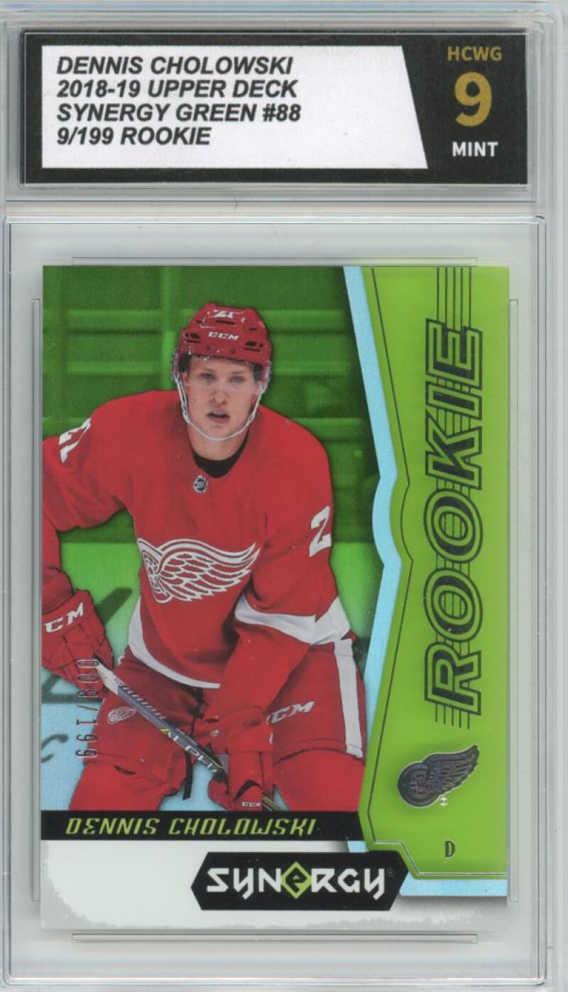 2018-19 Upper Deck Synergy Green #88 Dennis Cholowski 9/199 Rookie Graded HCWG 9 Image 1