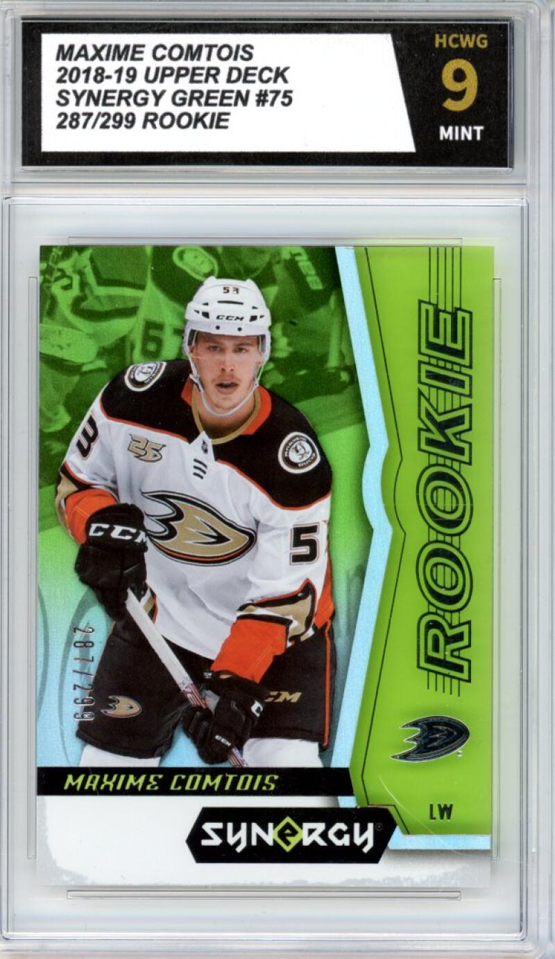 2018-19 Upper Deck Synergy Green #75 Maxime Comtois 287/299 Rookie Graded HCWG 9 Image 1