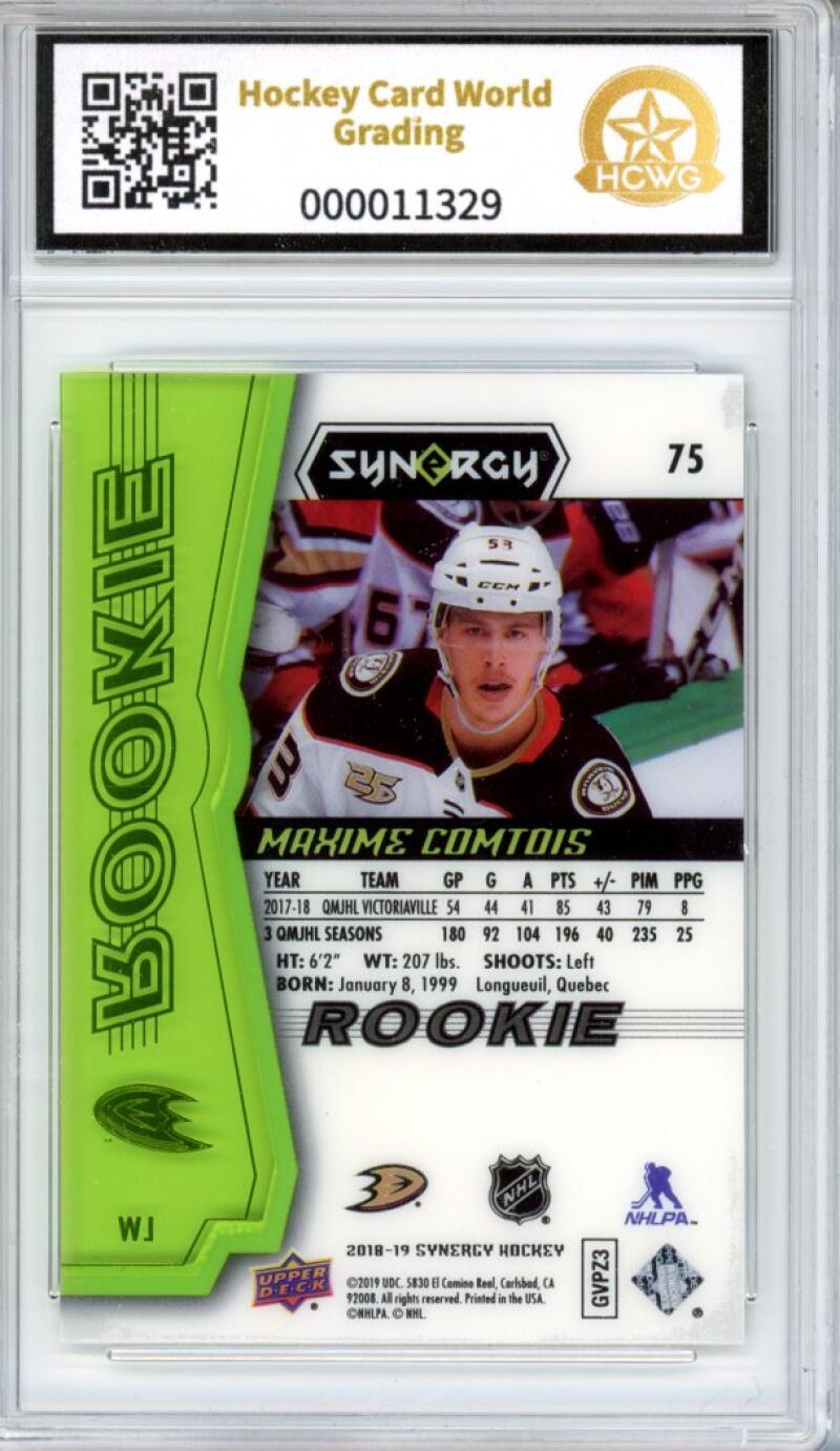 2018-19 Upper Deck Synergy Green #75 Maxime Comtois 287/299 Rookie Graded HCWG 9 Image 2