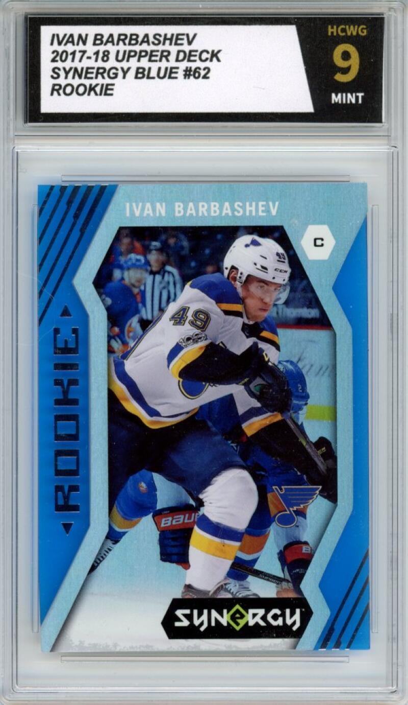 2017-18 Upper Deck Synergy Blue #62 Ivan Barbashev Rookie RC Graded HCWG 9 Image 1