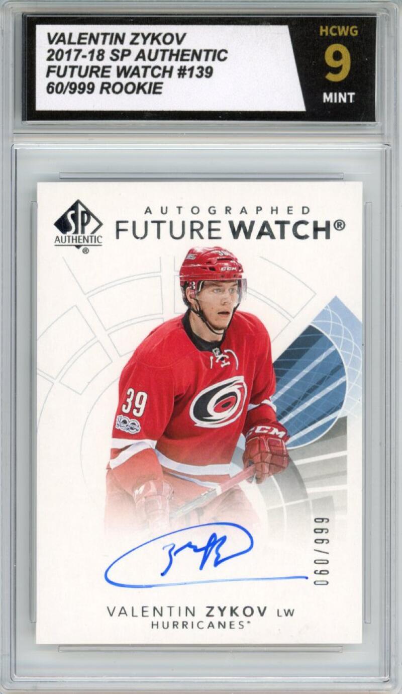 2017-18 SP Authentic Future Watch #139 Valentin Zykov Rookie RC Graded HCWG 9 Image 1
