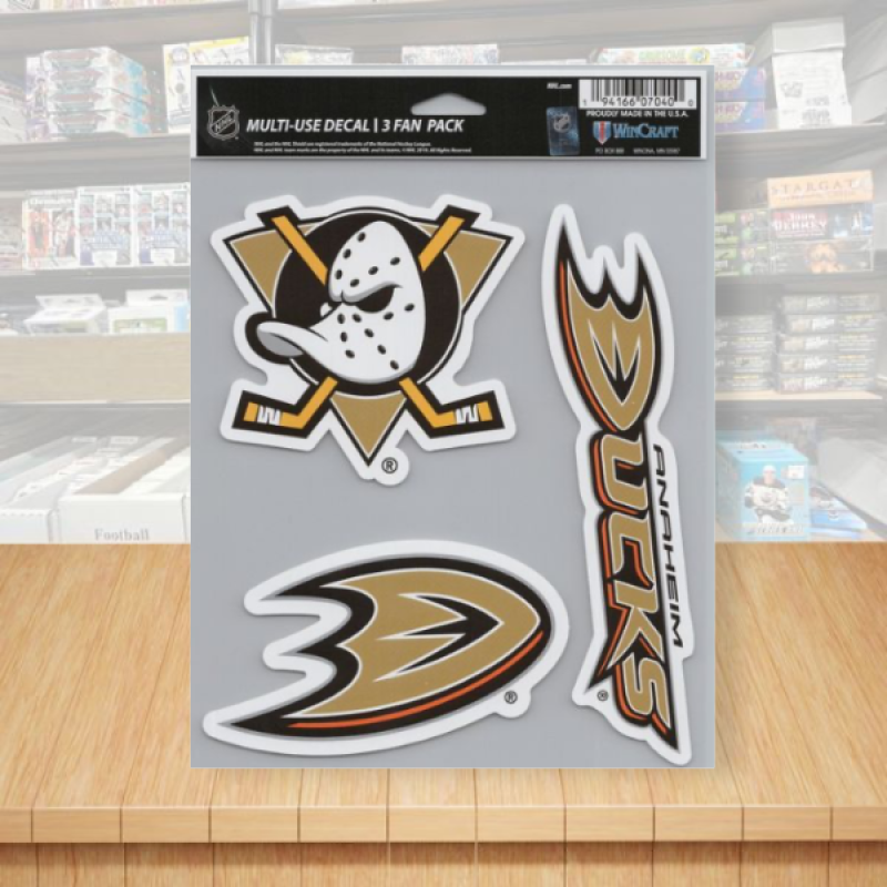 Anaheim Ducks Multi-Use Perfect Cut Decals 3 Fan Pack Sheet Hockey 5.5"x7" Image 1