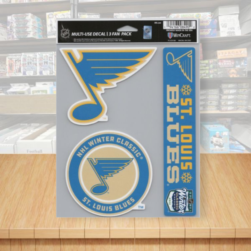 St.Louis Blues Multi-Use Perfect Cut Decals 3 Fan Pack Sheet Hockey 5.5"x7" Image 1