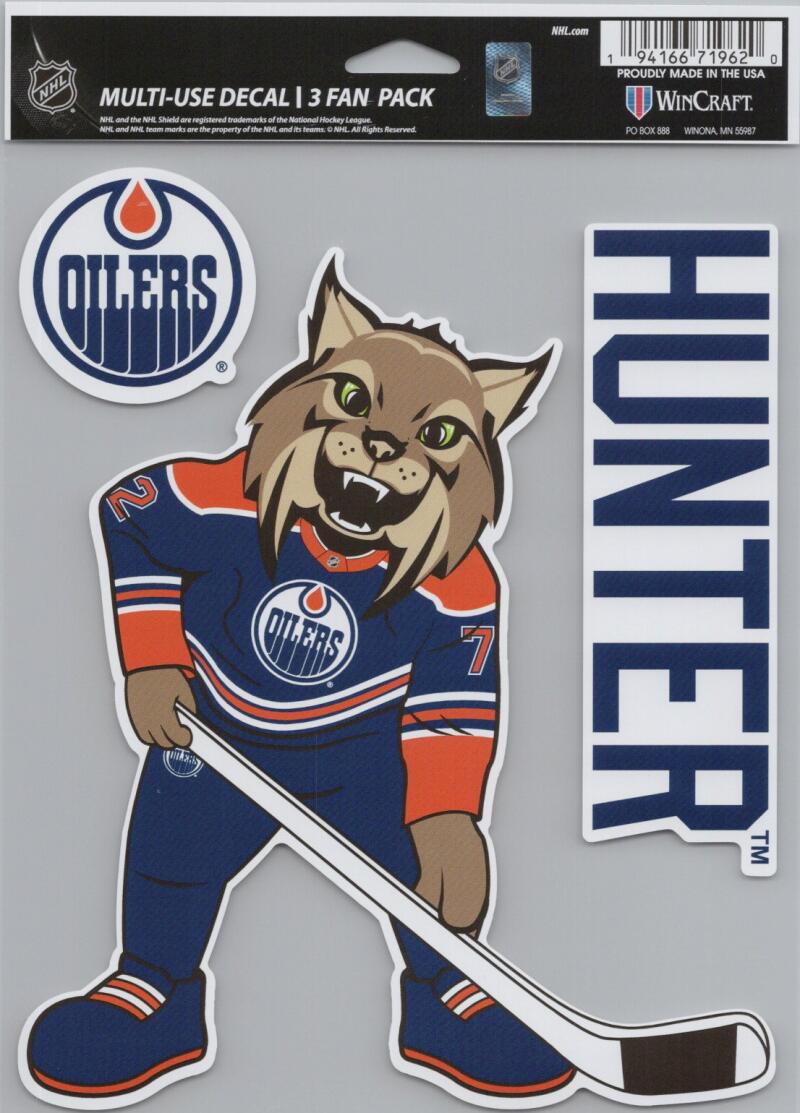 Edmonton Oilers Hunter Multi-Use Perfect Cut Decals 3 Fan Pack Sheet 5.5"x7" Image 1