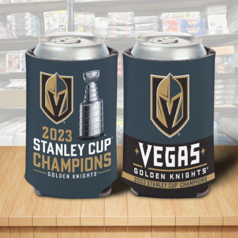 Vegas Golden Knights 2023 Champions Hockey Can Cooler 12oz Holder Double Sided Image 1