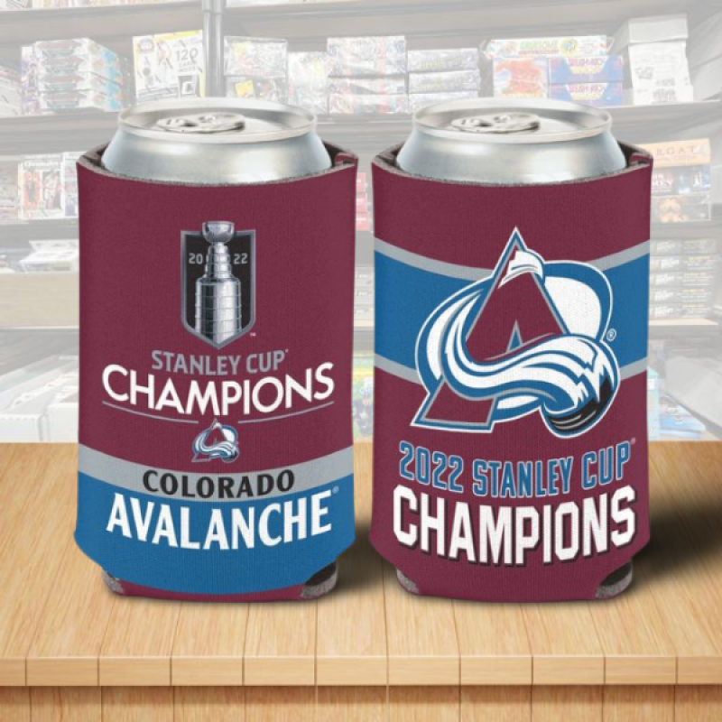 Colorado Avalanche 2022 Champions Hockey Can Cooler 12oz Holder Double Sided Image 1