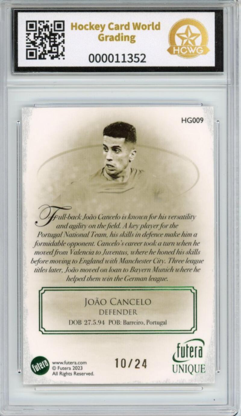 2023-24 Futera World Football Unique Heritage Emerald Joao Cancelo 10/24 HCWG 10 Image 2