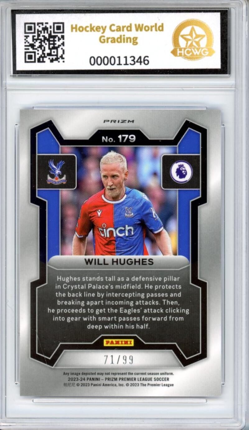 2023-24 Prizm English Premier League Blue #179 Will Hughes 71/99 HCWG 9 Image 2