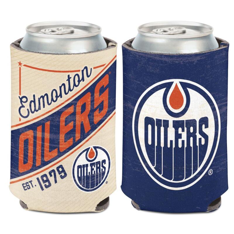 Edmonton Oilers Vintage 1979 Hockey Can Cooler 12oz Holder Double Sided Image 1
