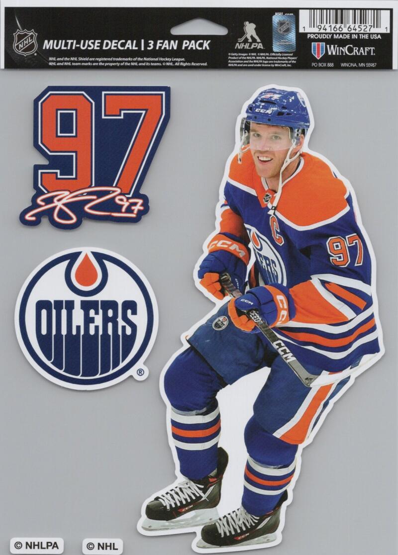Edmonton Oilers Connor McDavid Multi-Use Perfect Cut Decals 3 Fan Sheet 5.5"x7" Image 1